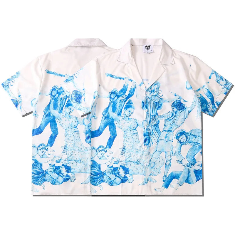 2022 Fashion Shirts Casual Shirts for Men Polyester Resort Casual