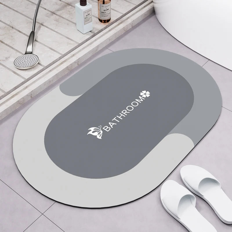U-HOME Fast Dry Cheap Non Slip Rubber Floor Mats Green Soft Comfortable Super Absorbent Bath Mat Bathroom Rug Set