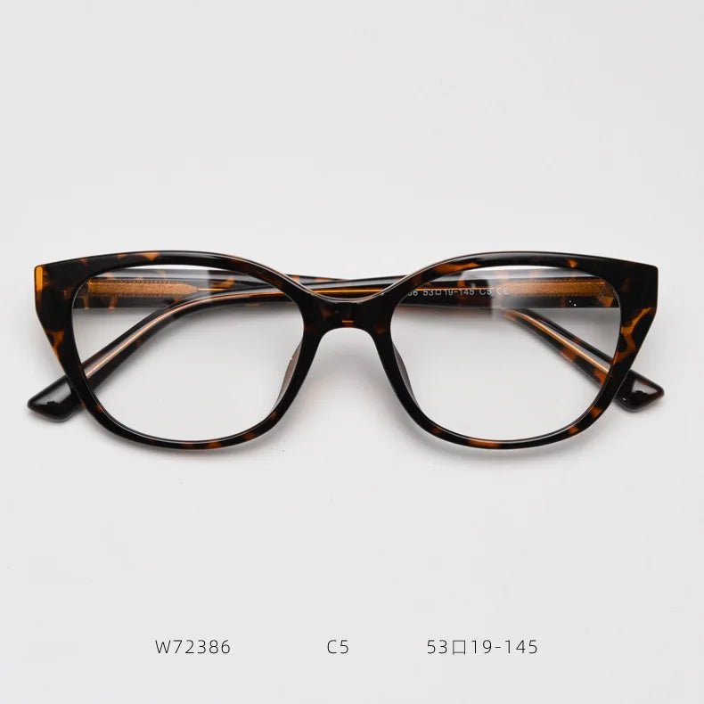 2025 fashion optical glasses blue light filter tr90 cat eye glasses frame women trendy European style blue black thick frame