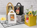 Cake Box 10x10x4 Tall 8x8x12 Black Single Transparent Letter Cupcake White Small Cake Door Gift Paper Box