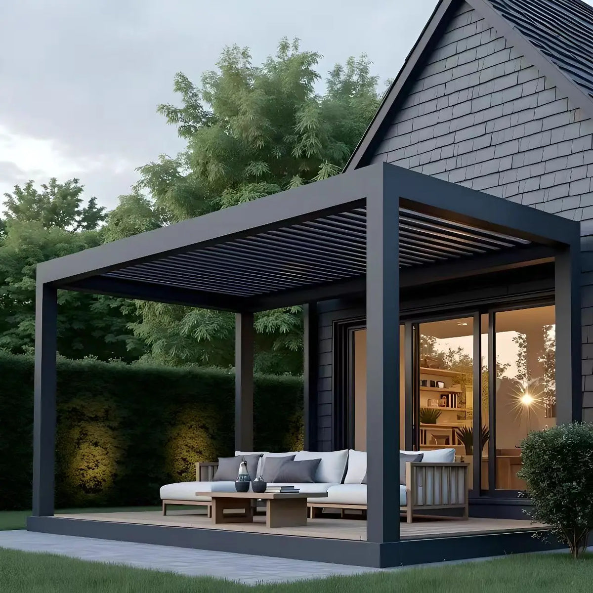 Modern Aluminum Pergola Pavilion Waterproof Powder Coated Balcony Garden Outdoor Bioclimatic Furniture Pergola Garden Buildings MegaBDM