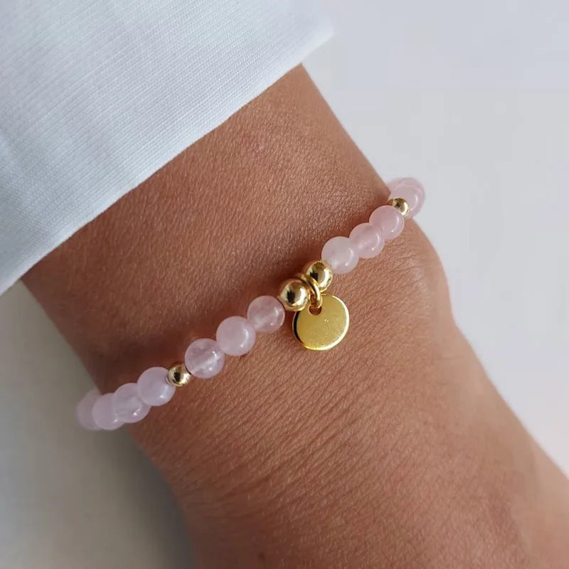 4mm Natural Stone Beads Bracelet Healing Gemstone Beaded Bracelets Personalized Gifts for Women
