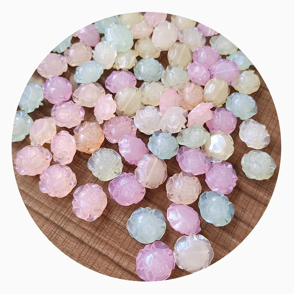 500g Cloud Flower Candy Paw Heart Rabbit Acrylic Luminous Jelly Beads for Jewelry Findings Earring Necklace Decor