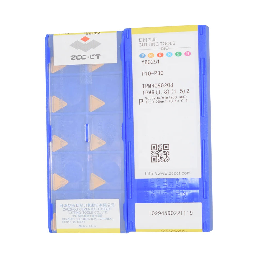 ZCC CT TPMR YBC251 TPMR090208 Carbide Inserts CNC Turning Tool Lathe Cutter Tools MOQ: 10pcs High Quality