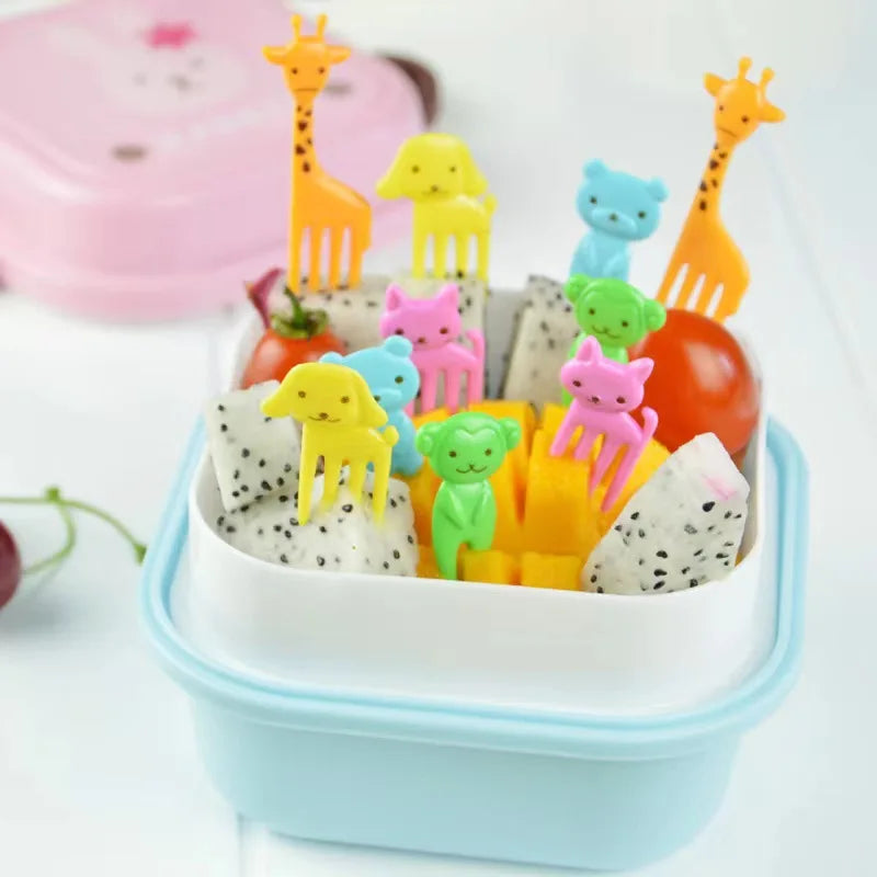 Kitchen Accessory Animal Shape Food Grade Plastic Food Picks Kids Fruit Forks