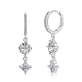 Dylam Elegance Fine Fashion Jewelry Hypoallergenic S925 Silver Rhodium Plated 5A Diamond Cubic Zirconia Dangle Hoop Earrings