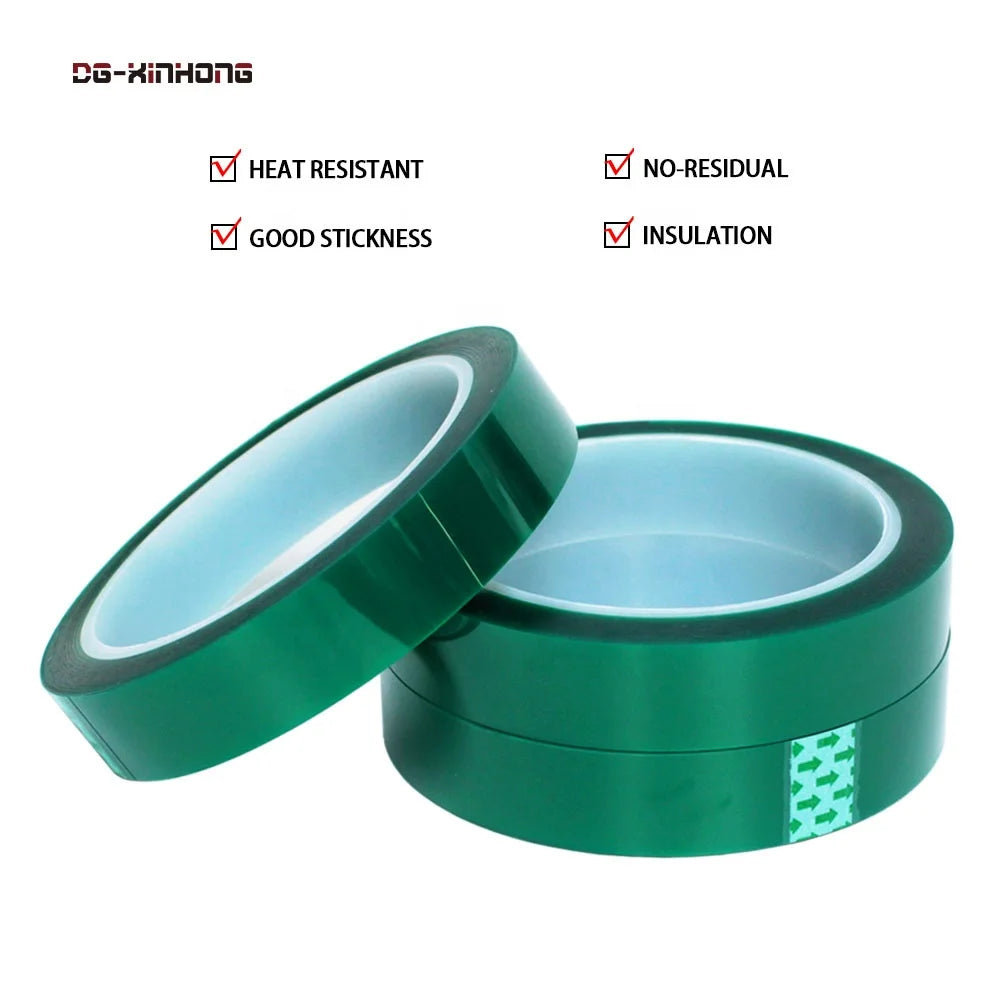 High Temperature Heat Resistant Epoxy Resin Powder Coating Sublimation Masking Green Kaptons Polyester PET Film Silicone Tape