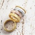 Fashion Chic Party Wedding Stainless Steel Gold Plated Matt Finish Finger Ring Jewelry Unisex for Women and Men 2 4 6 8mm