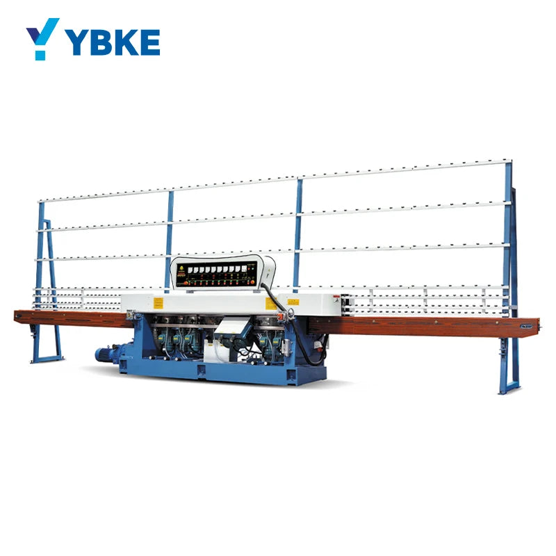 YBKE High-Accuracy Aluminium Glass Straight Line Beveling & Edge Polishing Machine with 9 Motors
