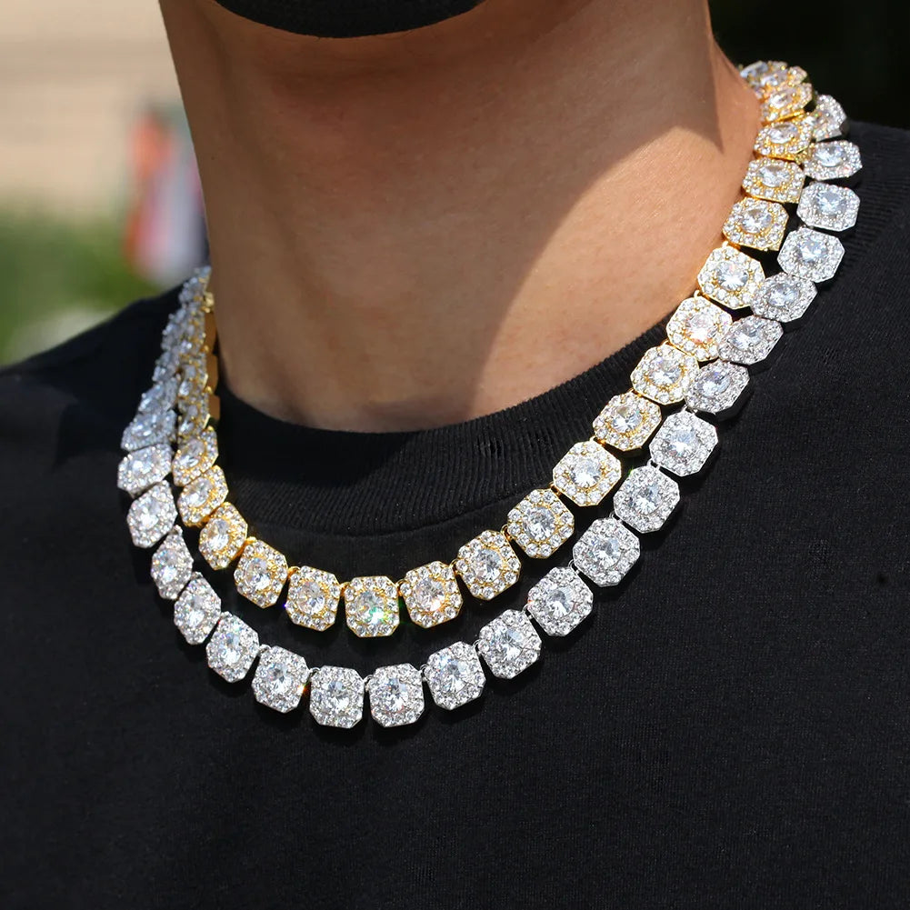 MJ Jewelry Hip Hop Ice Out Many Sizes Crystal Sugar Bling Bling Diamond Link Necklace Chain for Men and Women