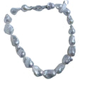 Good Quality Natural Baroque Pearl Choker Necklace 16Inches 925 Silver Big White Freshwater Pearl Necklace Jewelry