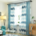 Curtain Supplier Nordic Style Wave Pattern Polyester Curtain Drapes Pain + Design Printed Curtains for Bedroom Living Room