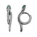 Black Gold Plated 925 Sterling Silver Zircon Snake Ear Buckles Designer Fine Jewelry Earrings Fashion Gift Women Girls