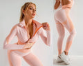 Fashion Women Gym Fitness Sets Seamless Butt Lifting Yoga Clothes Set Sportswear Ladies 2 Piece Set Women