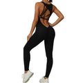 P283 High for Impact Gym Set Hot One-Piece Jumpsuit with Beauty Back Peach Yoga Leggings Solid Pattern Training Clothes