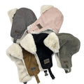 Wholesale Adjustable Woman Winter Lei Feng Windproof Fur Ear Muffs Ear Flaps Plush Down Feather Hat Trooper Ski Hats