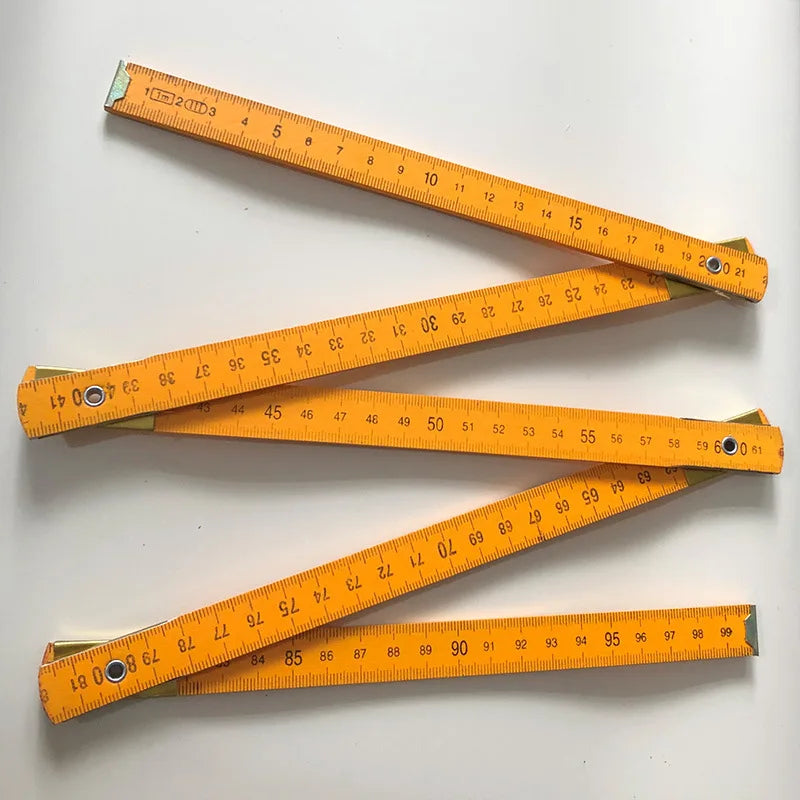 One Meter Five-Folding Wooden Metric Scale Ruler Customizable Industrial and DIY Drawing & Teaching Tools