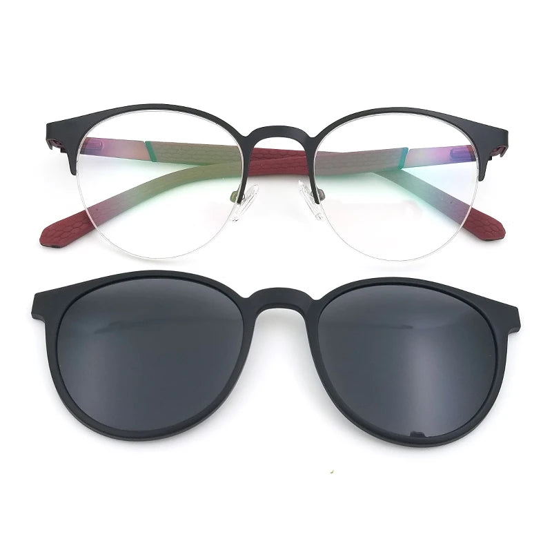 Ready Stock Good Quality Classic Print Stainless Clip on Optical Frames