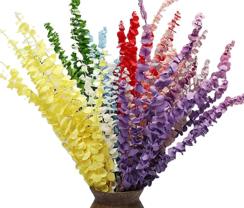 Hot Selling Colorful Bleached Preserved Eucalyptus Stems and Leaves Christmas and Mother's Day Garland Flowers Decoration