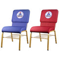 China Guangzhou Wholesale Comfortable Linkable Design Kenya Embroidered logo Church Chair