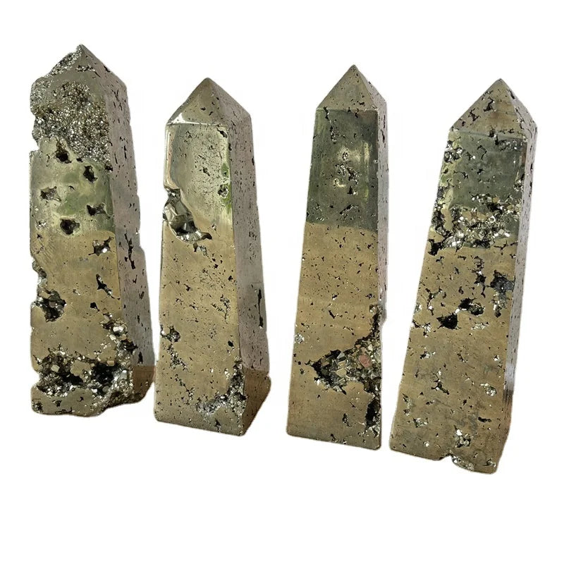 Wholesale Natural Crystal Point Pyrite Stone Crystal Tower Chalcopyrite Point