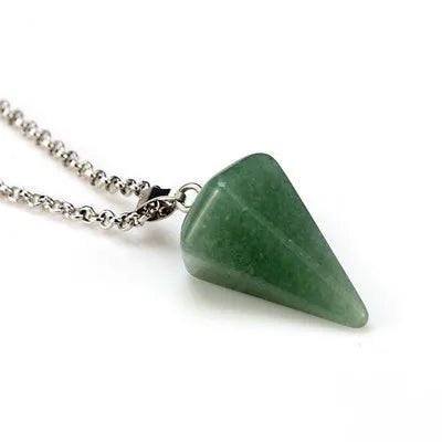 Diy DIY Natural Stone Pendulum for Dowsing Divination Healing Green Aventurine Crystal Healing Crystal Pendant Pendulum for Sale