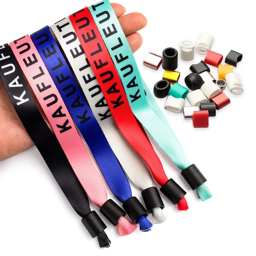 Custom Polyester Handmade Fabric Woven Cloth Promotional Wristband Wrist Band for Festival Event Fabric Bracelets Charm