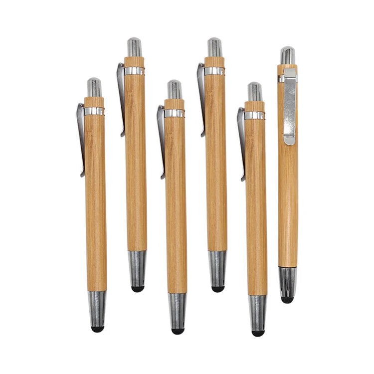Eco-Friendly JR Brand Custom Logo Bamboo Sports Ballpoint Pen Blue/Black Ink 1.0mm Tip Promotional Gift for Hotels 138mm
