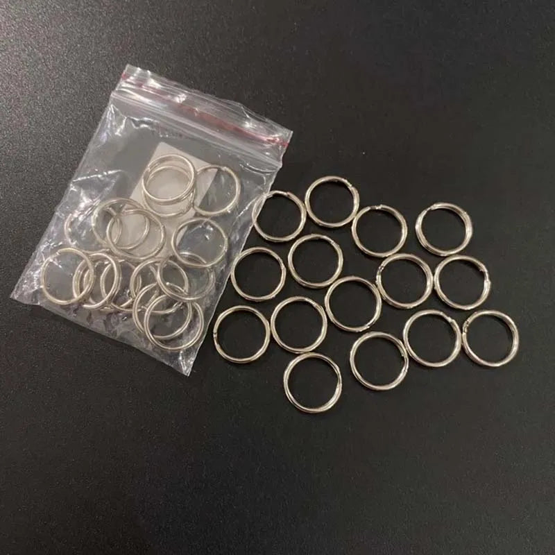 Mini 15mm Diameter Round Stainless Steel Key Split Rings for Keychains Flat Key Rings Clasp Key Chain Connector