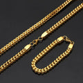 Italian 3mm 4mm 5mm 6mm Solid Franco Square Box Link Chain Necklace Bracelet for Men Gold Plated Franco Chain Stainless Steel