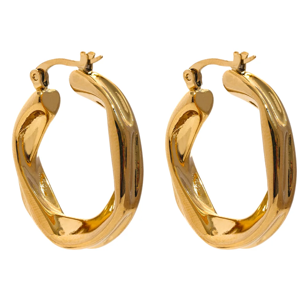 JINYOU 2132 Stainless Steel 316l Round Hollow Hoop Earrings Rust Proof Minimalist Metal Attractive Trendy Jewelry Bijoux Women