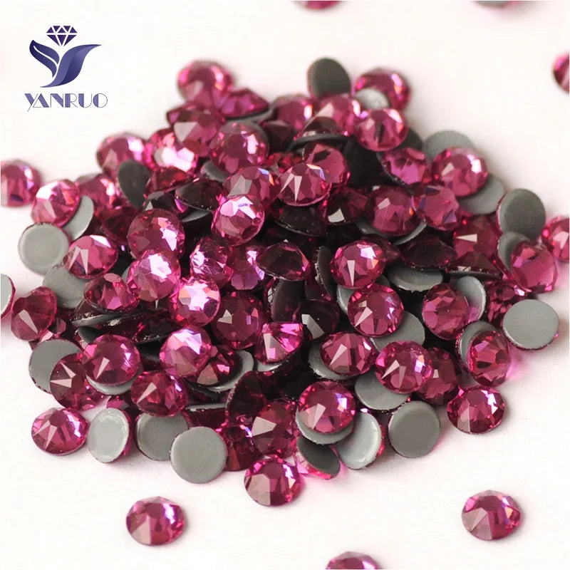 Fuchsia Color Glass Crystal Hotfix Rhinestone Wholesale Hotfix Crystal Rhinestones