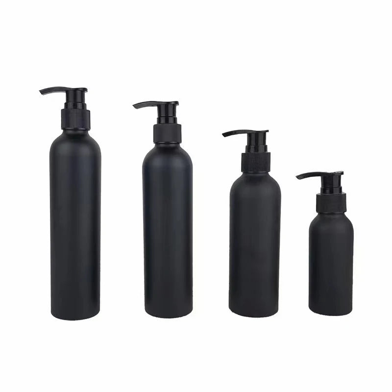 Stock 100ml 200ml 250ml 300ml Matte Black Aluminum Bottle with Cap