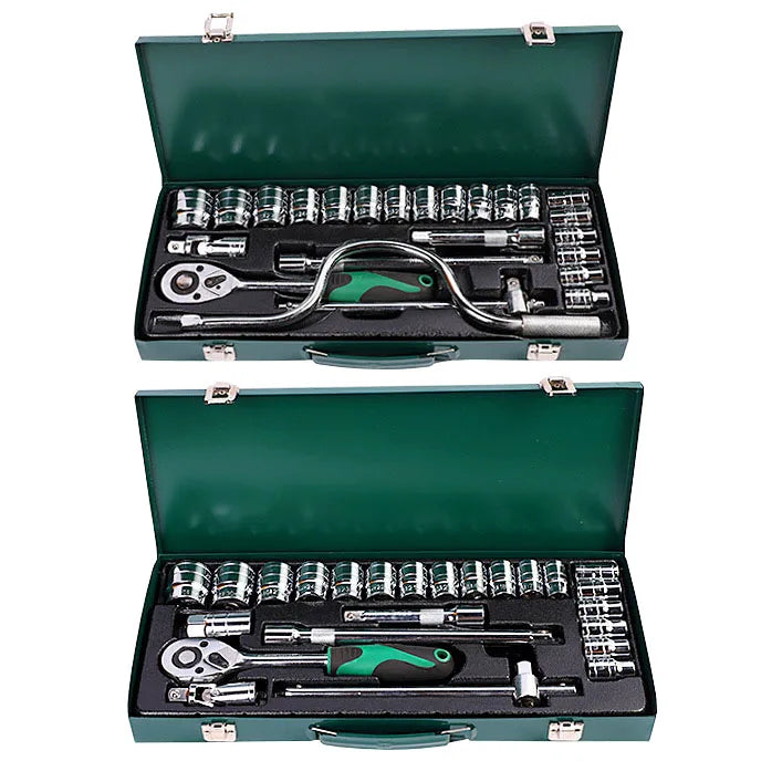 24 in 1 Mechanic Car Repair Hand Tool Kits Box Spanner Socket Gear Ratchet Wrench Auto Maintenance Home Combination Tool Set