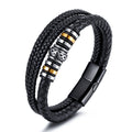 Vintage Leather Handwoven Multilayer Stainless Steel Magnetic Buckle Men's Bracelet