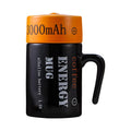 Hot Selling 12 Ounce Ceramic Battery Shape Mugs with Lid and Hand Grip Creative Coffee Cola Drink Cup for Kids Party Gift
