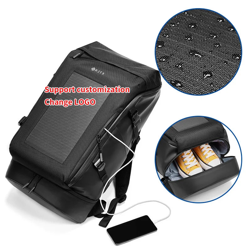 Trending Outdoor Travel Laptop Business Usb Charging Backpack RFID Solar Panel Backpack Charger Bag