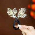 Rhinestone Crystal Feather Deft Bun Hair Bun Maker Hair Twist French Donut Bun Maker Styling Twister for Women Hair Braider