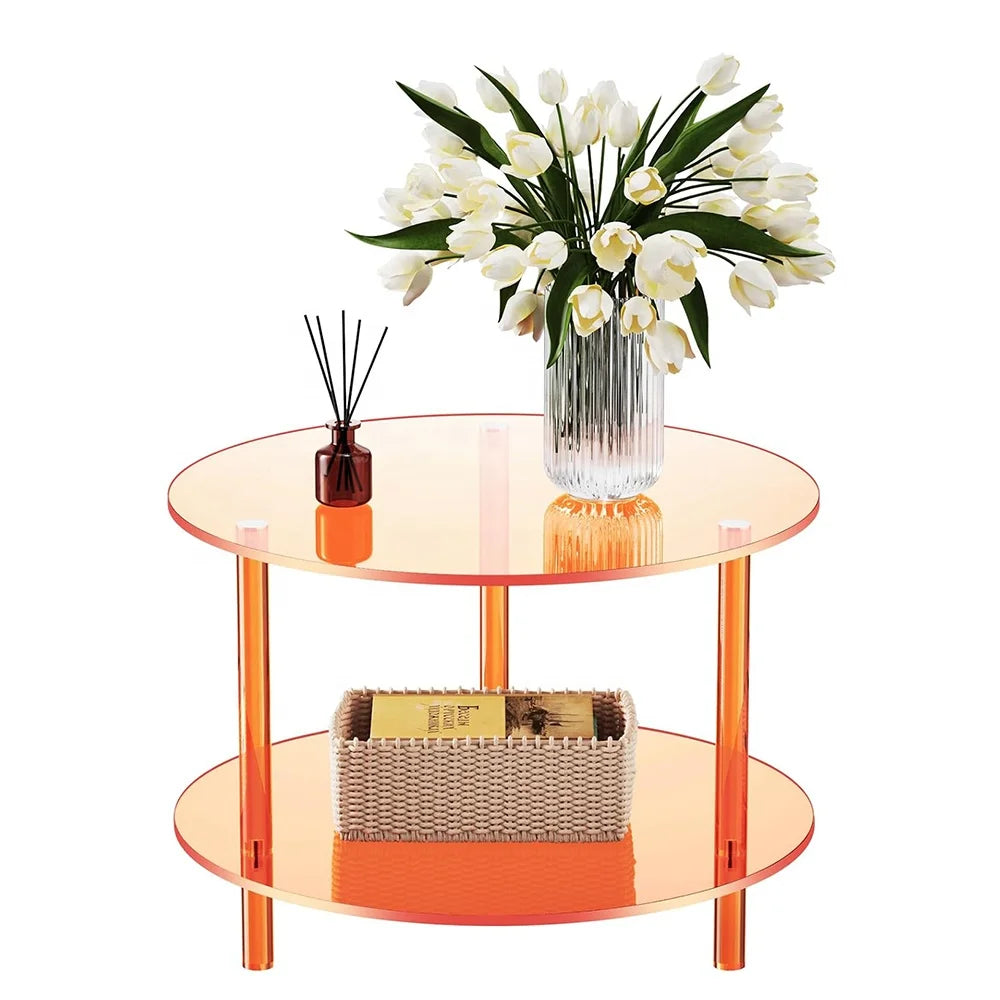 Manufacturer Factory OEM Customized Small Round Modern Coffee Table for Living Room Acrylic Coffee Table