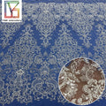 100% Polyester Embroidery Bridal Tulle Sequins Lace Wedding Beaded and Pearls Fabrics for European Style Dress