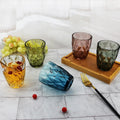 Hot Sale Diamond Design Vintage Lead-Free Glasses Blue Green Purple Smoke Tumbler Daily Use Old Fashioned Dishwasher Safe Glass