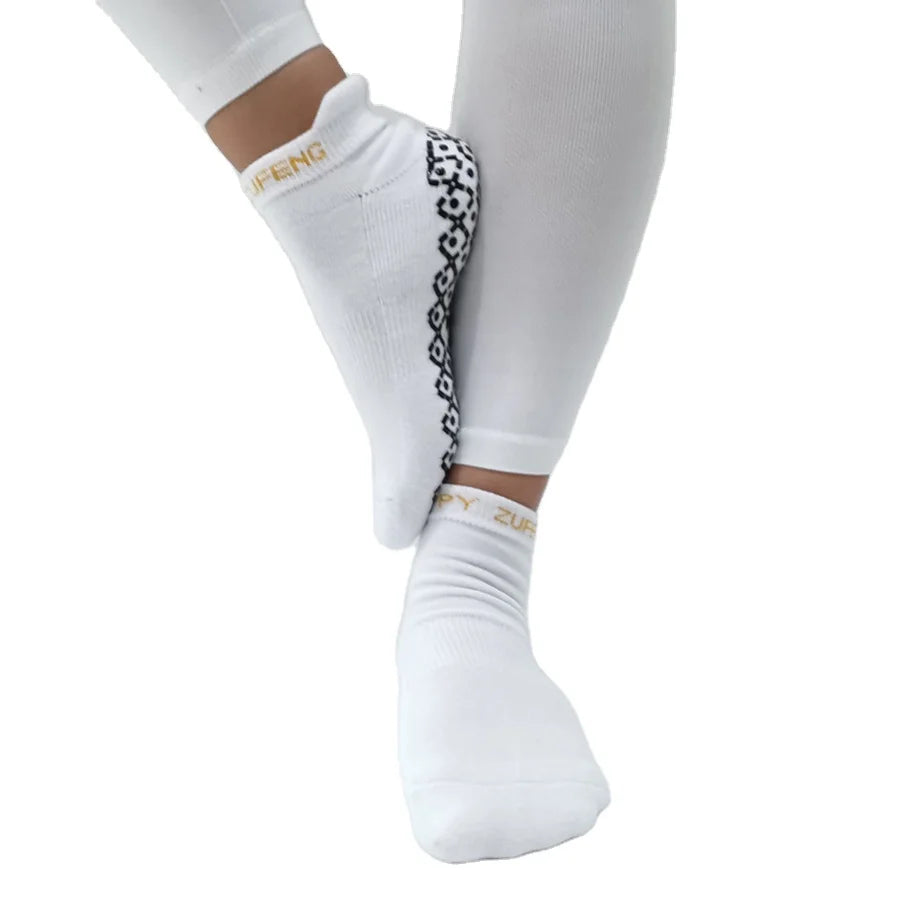 Happytzufeng Custom Knitted Gym Grip Sport Socks Non-Slip Breathable Ankle Length Pilates Yoga Summer Youth Bottom