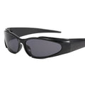 Miss Sunglasses for Women and Men Black PC Frame Futuristic Oval Wrap around Shades Trendy Y2K Sun Glasses Aliens Style