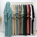 Islamic Multicolor  CEY Plain Modesty Long Payer Dress Hoddie Simple Muslim Women Daily Clothes Abaya Two Layers Khimar