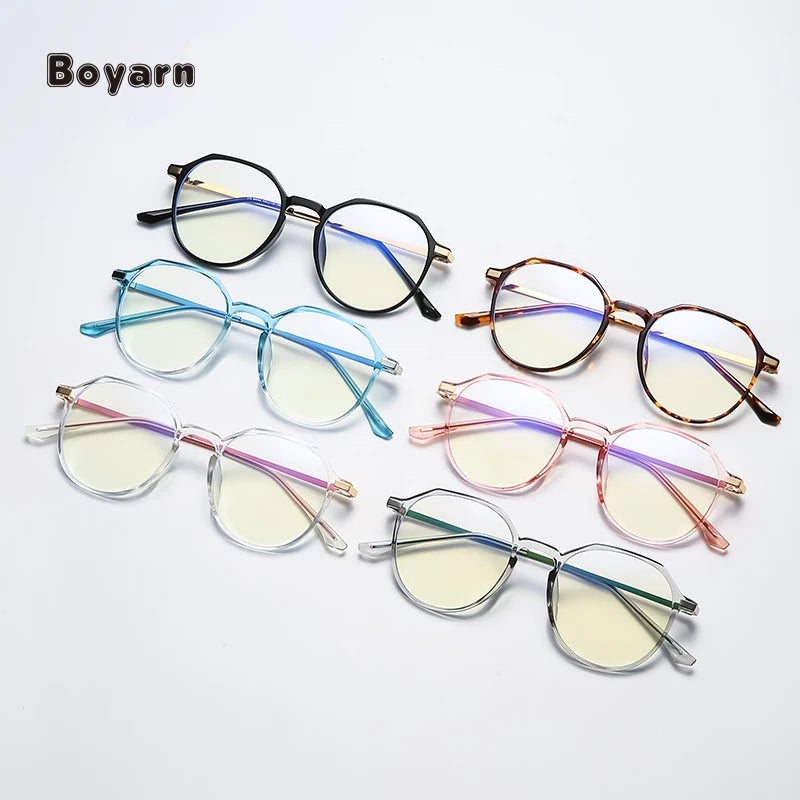 Boyarn Wholesale Black Square Eye Glasses Frame Spectacle Frames Metal Tr90 Flexible Cheap Optical Eyeglasses Eyewear