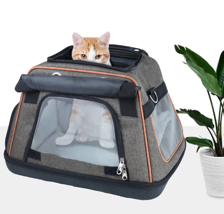 ZYZ PET Cat Carrier Soft Sided Airline Approved Dog BackpackPet Travel Bags for Kitten Puppy Portable Foldable Hiking