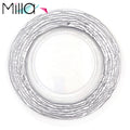 Glass Dinner Charger Plates with Gold Silver Irregular Rimmed Edge