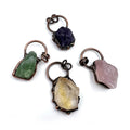 Wholesale Bulk Natural Gemstone Pendant Antique Bronze Plating DIY Necklace Featuring Soldered Crystal Amethyst Rose Quartz