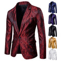 Men's Aristocratic Business Male Blazer 2024 Court Style Dark-grained Sesign Coat Fashion One Button Slim Man Casual Suit