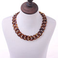 Women's Vintage Style Tortoiseshell Color Necklace Wholesale Bohemia Leopard Print Long Link Chain Geometric Big Acrylic